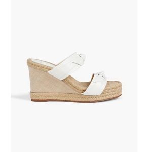 Alexandre Birman Clarita Wedge Espadrille Sandals, White, Size 8.5